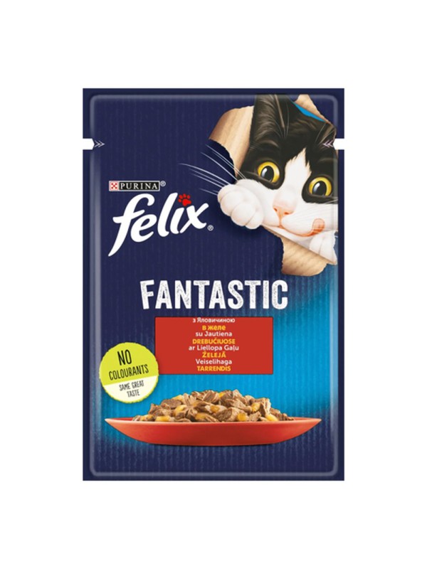 Felix Fantastic Beef 26*85 г влажный корм для кошек с говядиной в желе