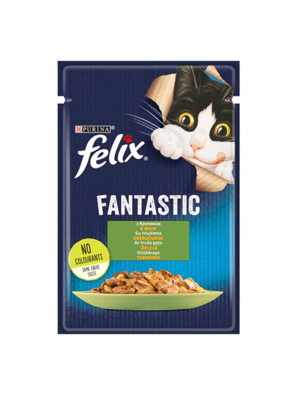 Felix Fantastic Rabbit 26*85 г вологий корм для котів з кроликом у желе