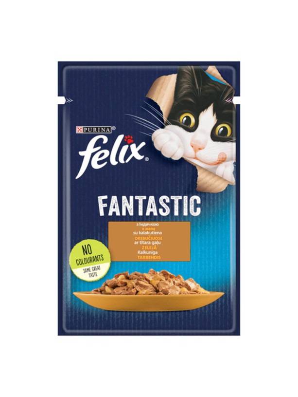 Felix Fantastic Turkey 26*85 г вологий корм для котів з індичкою