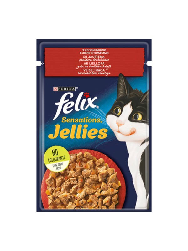Felix Sensations 26*85 г влажный корм для кошек с говядиной и томатами