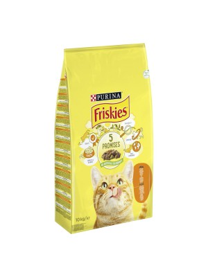 Purina Friskies Chicken 10 кг сухой корм для кошек с курицей и овощами