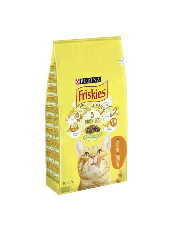 Purina Friskies Chicken 10 кг сухой корм для кошек с курицей и овощами