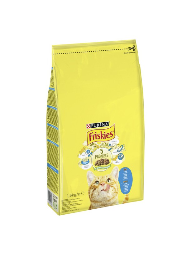 Purina Friskies Salmon 10 кг сухой корм для кошек с лососем и овощами