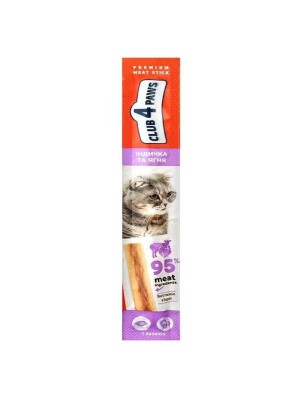 Клуб 4 Лапы Premium Мясная палочка с индейкой и ягненком для кошек 10х5 г