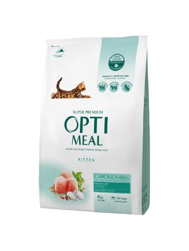 Optimeal Kittens Chicken 4 кг сухой корм для котят с курицей