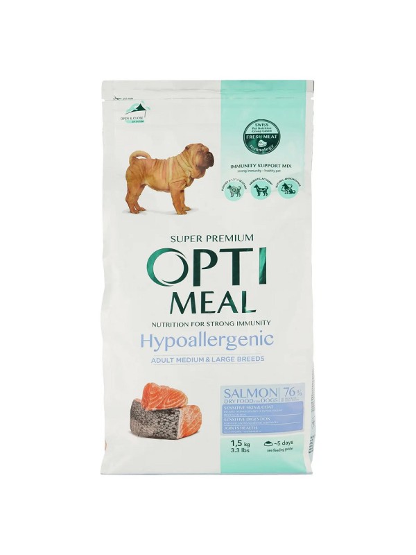 Optimeal Hypoallergenic Medium and Large для собак з лососем 1.5 кг