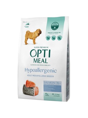 Optimeal Hypoallergenic Medium Large 4 кг гипоаллергенный сухой корм для собак средних и крупных пород с лососем