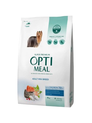Optimeal Mini Adult Salmon 4 кг сухой корм для собак миниатюрных пород с лососем