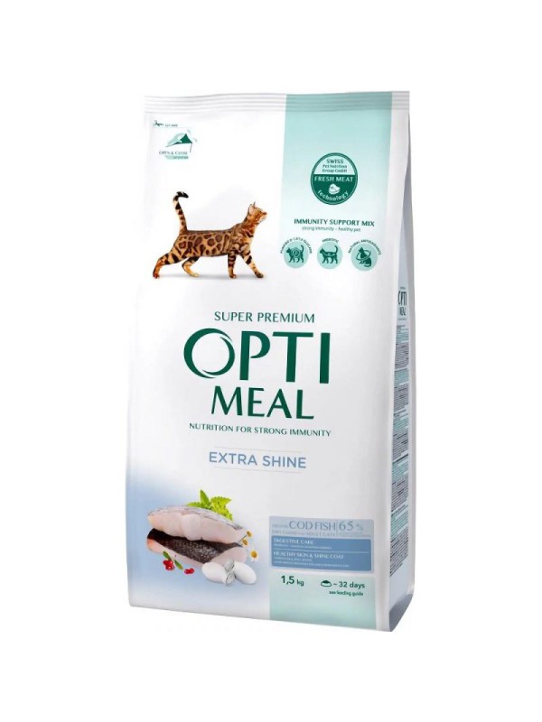 Optimeal Adult Cat Cod Fish 1.5 кг сухий корм для котів зі смаком тріски