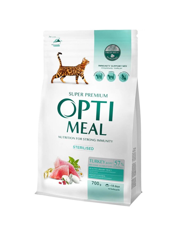 Optimeal Cat Sterilised Turkey 700 г сухий корм для стерилізованих котів з індичкою