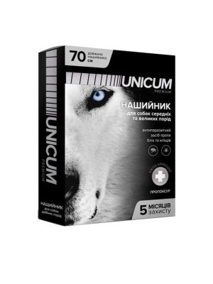 Ошейник противопаразитарный Unicum Premium против блох и клещей для собак 70 см
