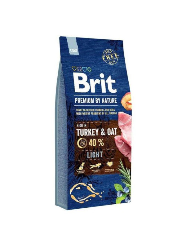 Brit Premium Dog Light 15 кг сухий корм для собак з індичкою