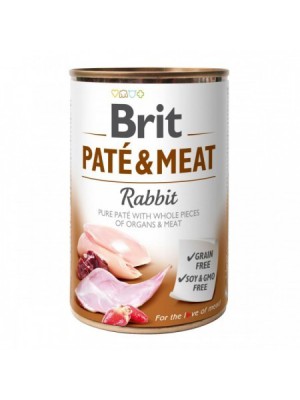Brit Pate Meat Dog для собак паштет с кроликом 400 г