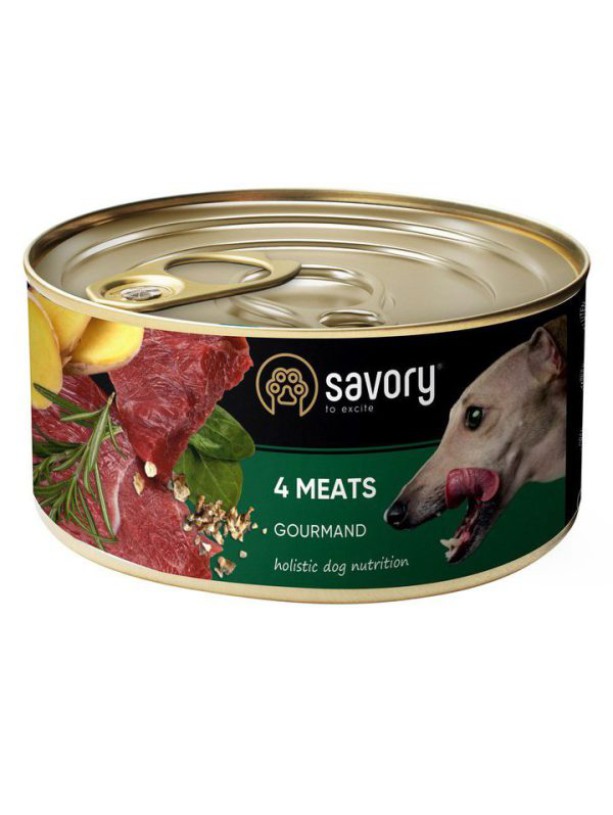 Savory Dog Gourmand 4 Meats для собак 4 мяса 200 г