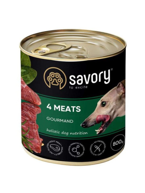 Savory Dog Gourmand 4 Meats для собак 4 м'яса 800 г