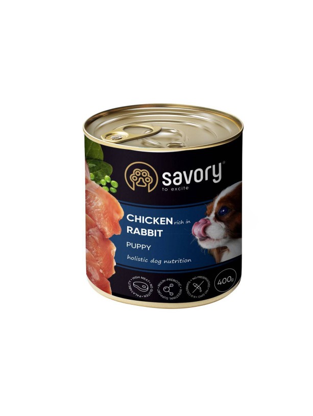 Savory Dog All breeds Puppy Rabbit Chicken для щенков с курицей и кроликом 400 г
