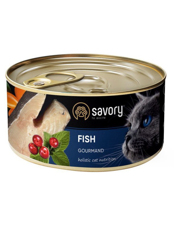 Savory Cat Adult Fish для кошек с рыбой 200 г