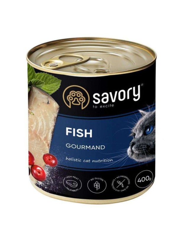 Savory Cat Adult Fish для кошек с рыбой 400 г