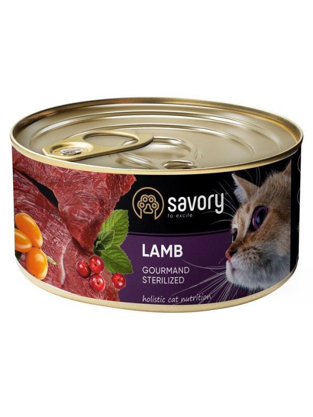 Savory Sterilised Lamb для стерилизованных кошек с ягненком 200 г