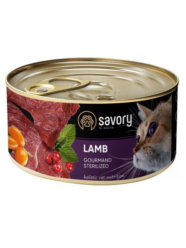 Savory Sterilised Lamb для стерилизованных кошек с ягненком 100 г