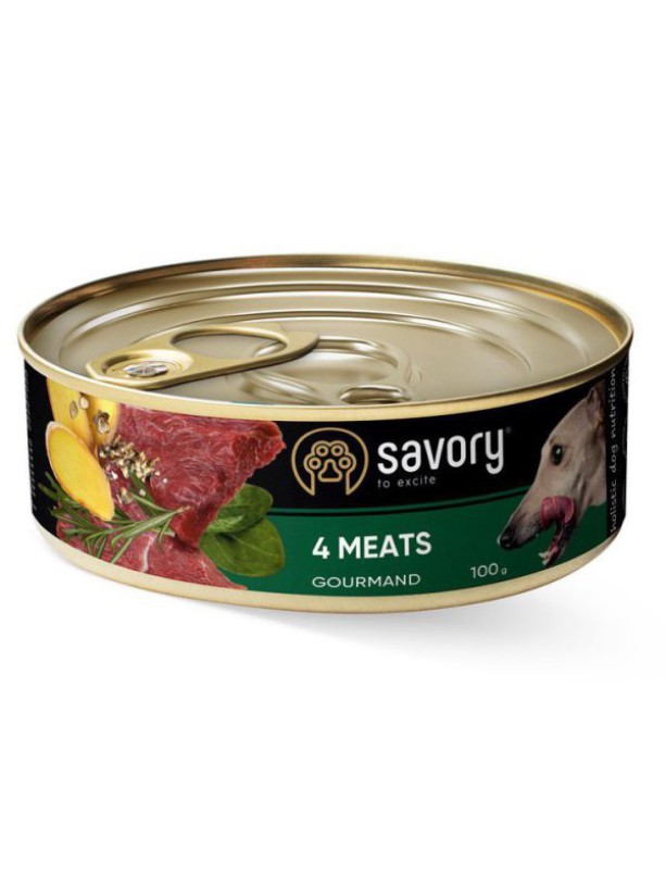 Savory Dog Gourmand 4 Meats для собак 4 мяса 100 г