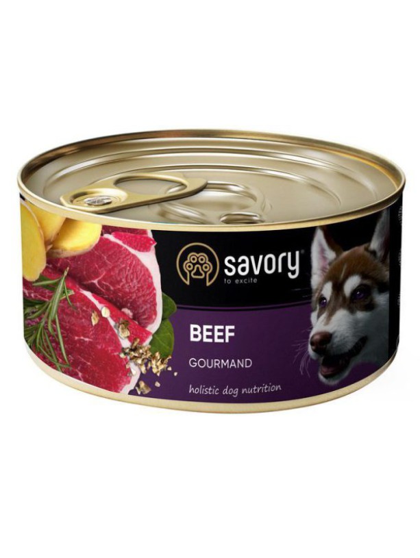 Savory Dog Gourmand Beef для собак с говядиной 200 г