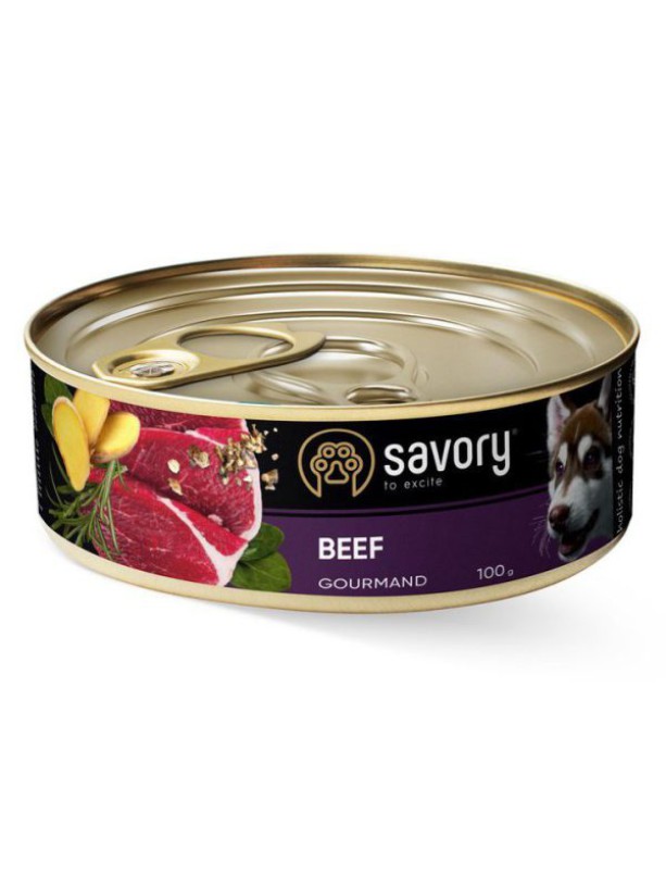 Savory Dog Gourmand Beef для собак с говядиной 100 г