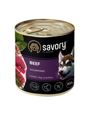 Savory Dog Gourmand Beef для собак с говядиной 800 г