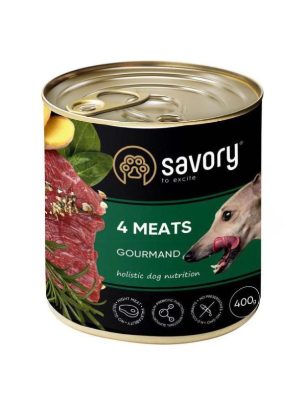 Savory Dog Gourmand 4 Meats для собак 4 м'яса 400 г
