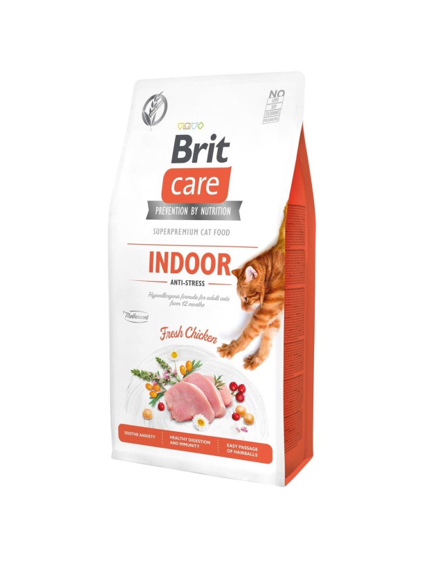 Brit Care Cat GF Indoor Anti-Stress для кошек живущих в помещении с курицей 7 кг