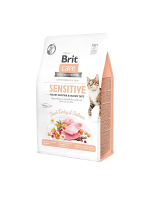 Brit Care Cat GF Sensitive Digestion Delicate Taste для кошек с индейкой и лососем 400 г