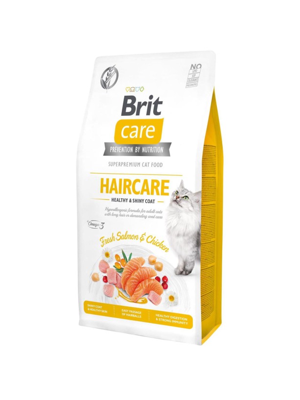 Brit Care GF Haircare Shiny Coat для котів з куркою та лососем 7 кг