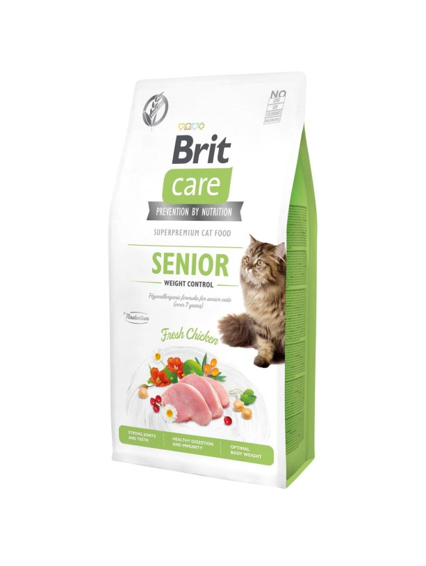 Brit Care GF Senior Weight Control для пожилых кошек с курицей 7 кг