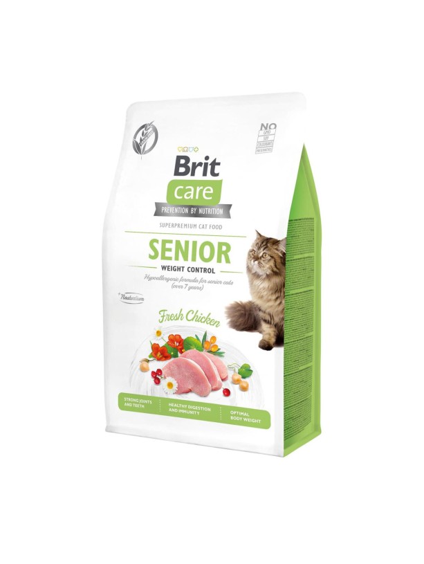 Brit Care GF Senior Weight Control для пожилых кошек с курицей 2 кг