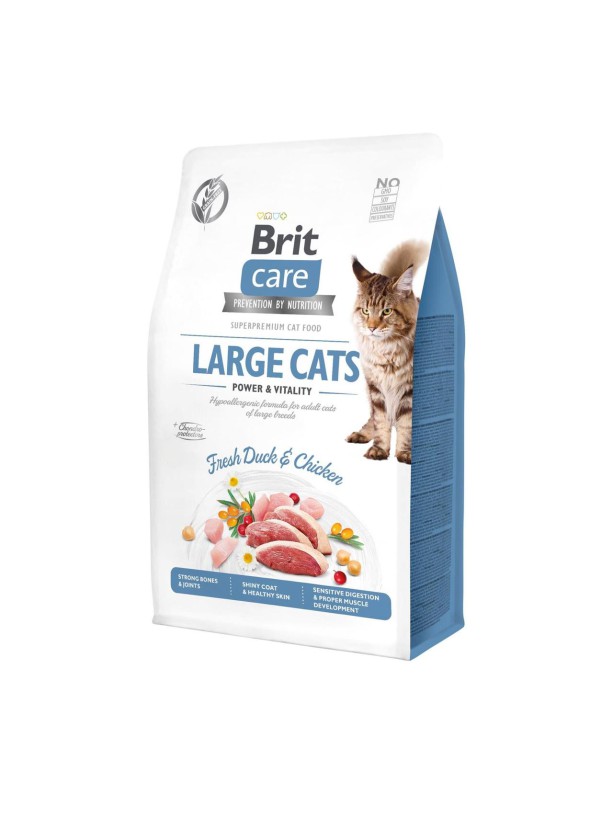 Brit Care GF Large Cats Power Vitality для кошек с уткой 2 кг