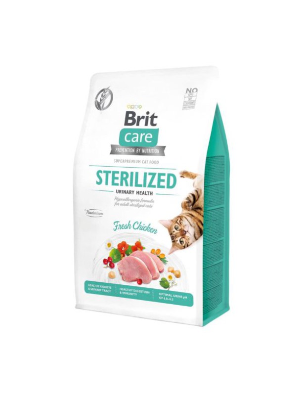 Brit Care Cat Grain-free Sterilised Urinary 7 кг сухой корм для стерилизованных кошек с курицей