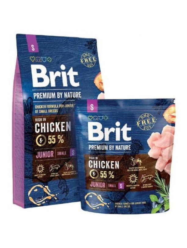 Brit Premium Junior S Small для собак с курицей 3 кг
