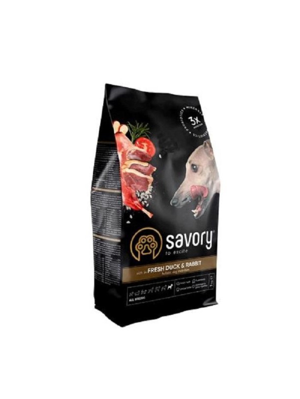 Savory All Breeds Duck Rabbit 12 кг сухий корм для собак з качкою та кроликом
