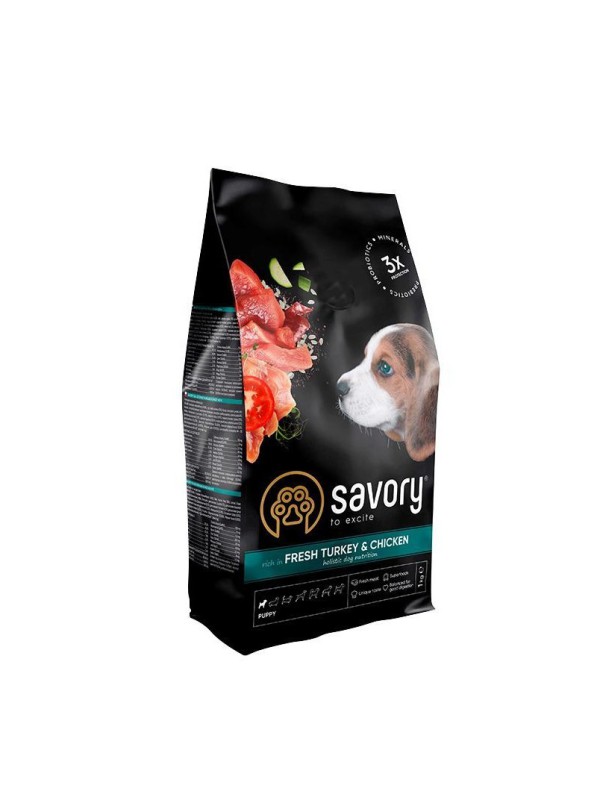 Savory Puppy Turkey Chicken для цуценят з індичкою та куркою 3 кг