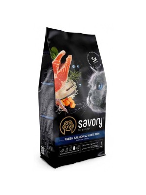 Savory Adult Cat Salmon & White Fish для кошек с лососем 400 г