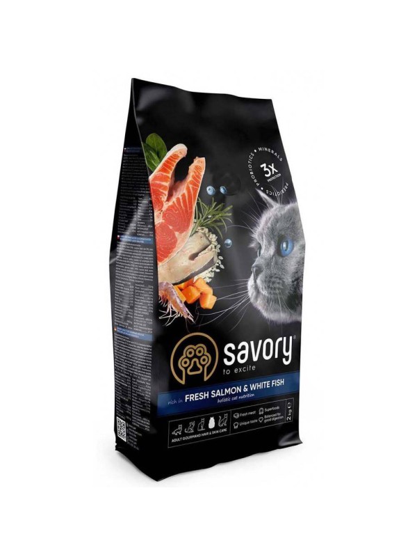 Savory Adult Cat Salmon & White Fish для котів з лососем 400 г