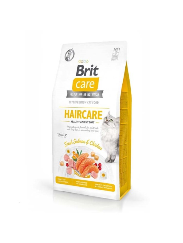 Brit Care GF Haircare Shiny Coat для кошек c курицей и лососем 400 г