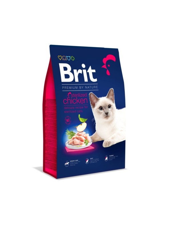 Brit Premium Sterilised Chicken для стерилизованных кошек с курицей 300 г