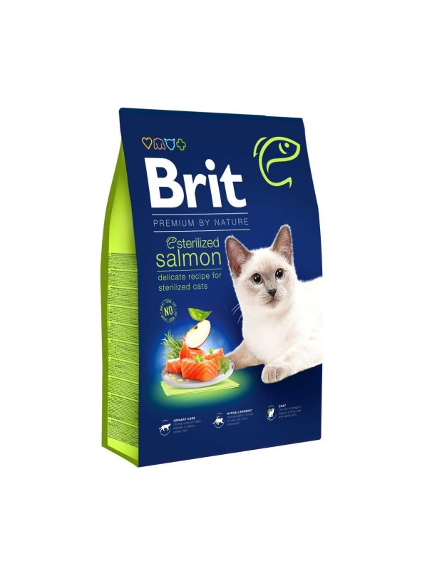 Brit Premium Sterilised Salmon для стерилізованих котів з лососем 1.5 кг
