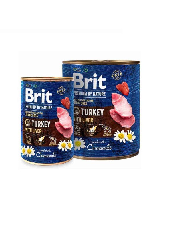 Brit Premium by Nature Turkey с индюшиной печенью для собак 800 г