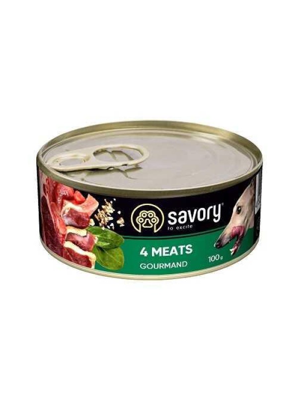 Savory Dog Gourmand 4 Meats для собак 4 м'яса 100 г