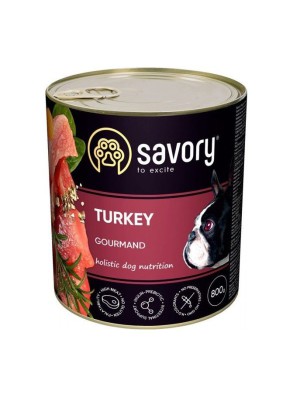 Savory Dog Gourmand Turkey для собак с индейкой 800 г