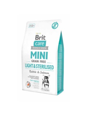 Brit Care Mini GF Light Sterilised для стерилизованных собак с лососем и кроликом 2 кг