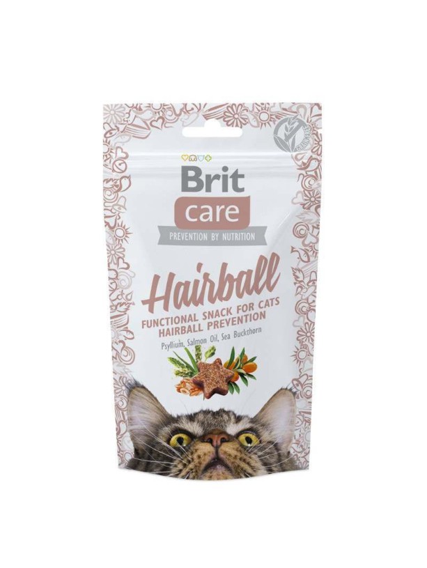 Лакомство Brit Care Hairball для выведения шерсти из желудка кошек 50 г