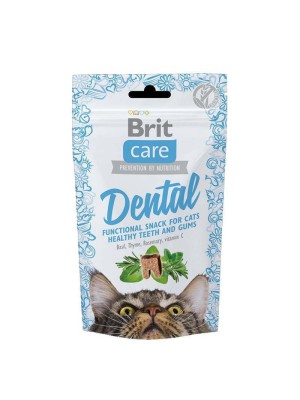 Ласощі Brit Care Dental для підтримки здоров'я зубів у котів 50 г